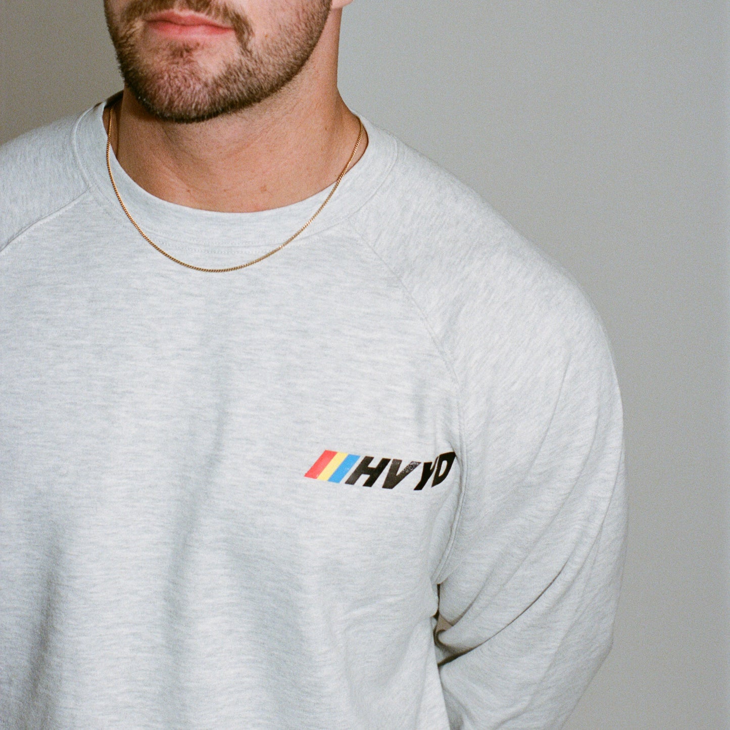 002 HVYD Race Crewneck — Heather Grey