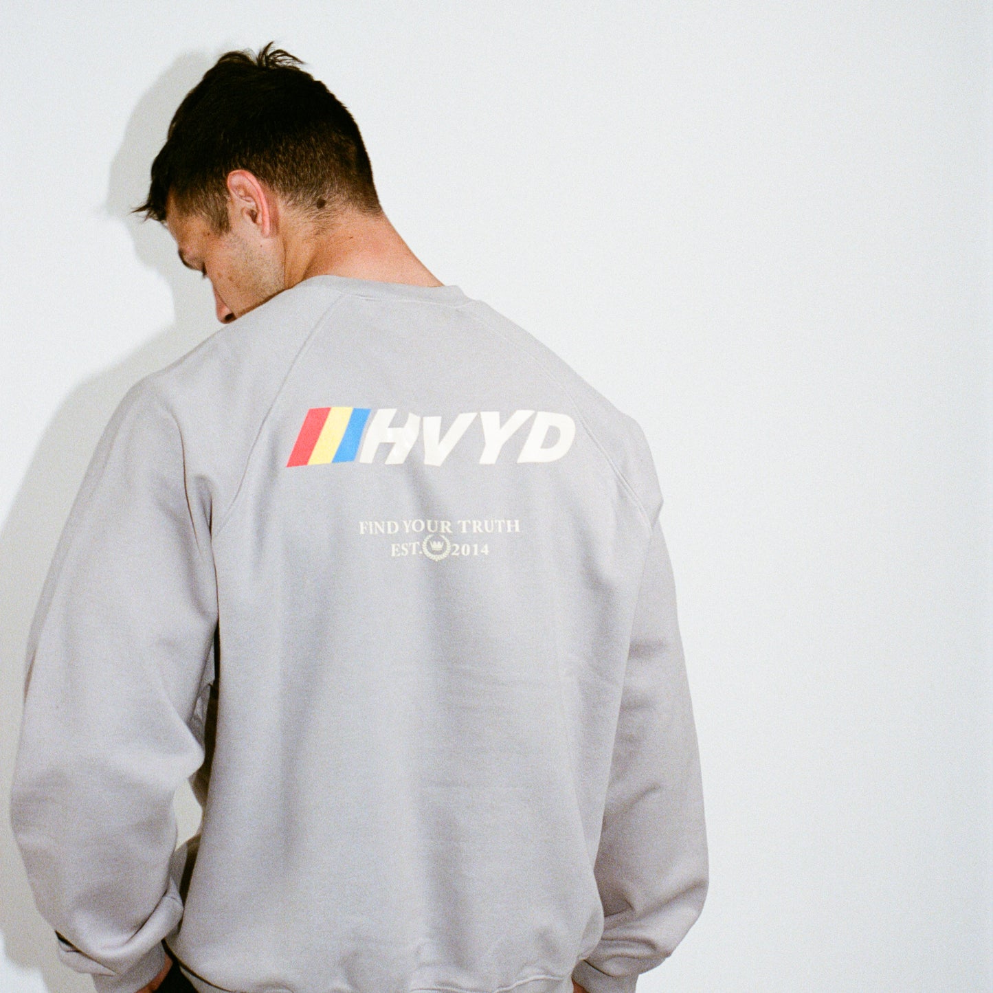 002 HVYD Race Crewneck — Ash