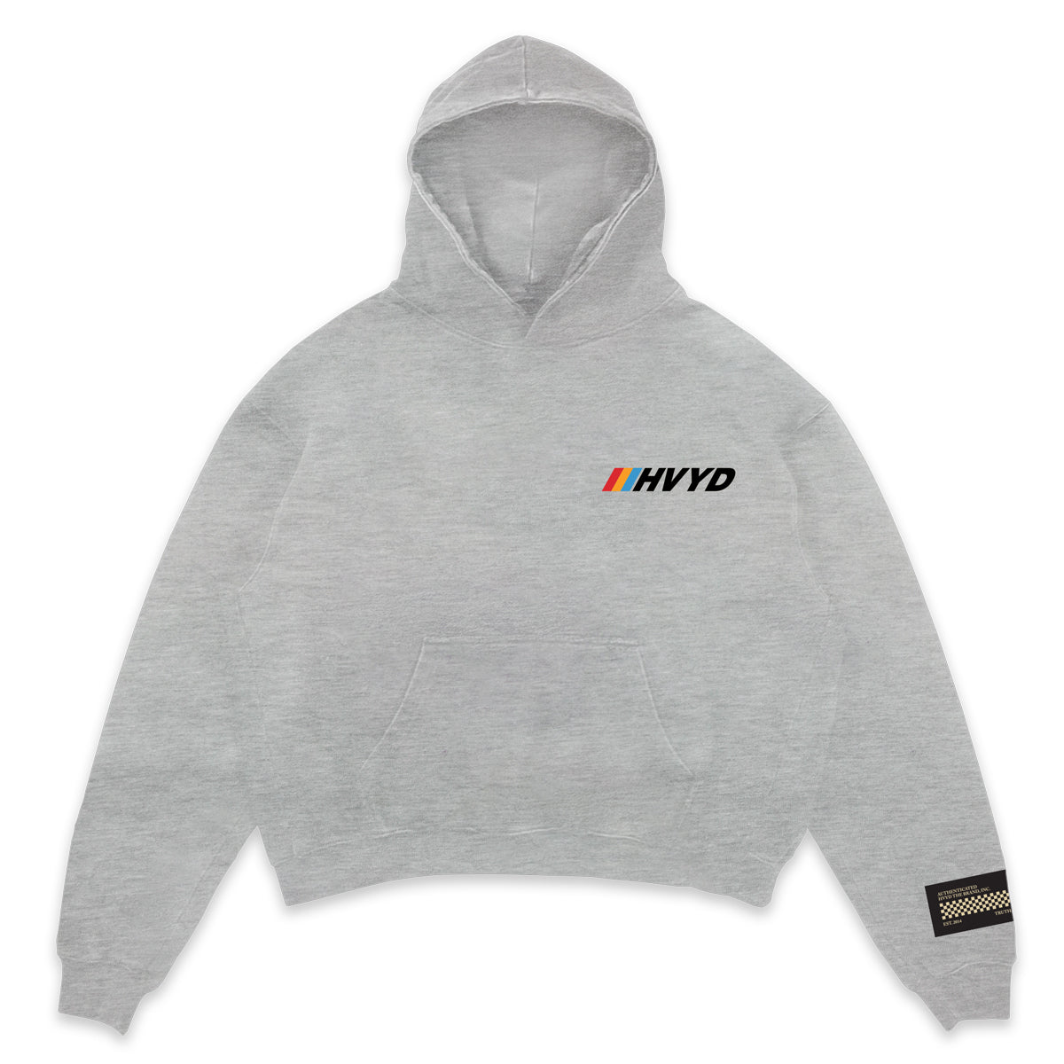 003 HVYD Race Fleece Hoodie — Heather Grey