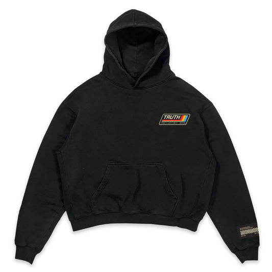 002 HVYD Truth Re-Edition Hoodie — Washed Black