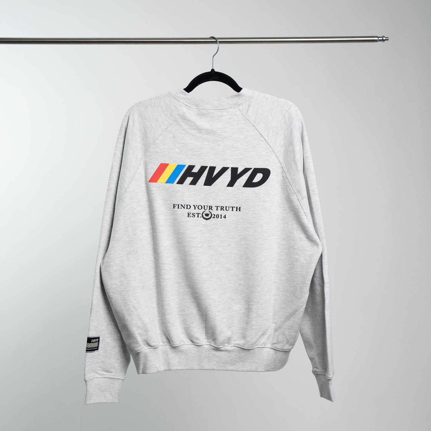 002 HVYD Race Crewneck — Heather Grey