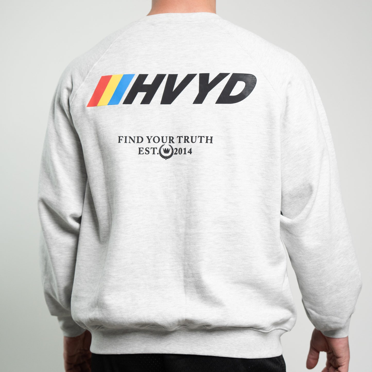 002 HVYD Race Crewneck — Heather Grey