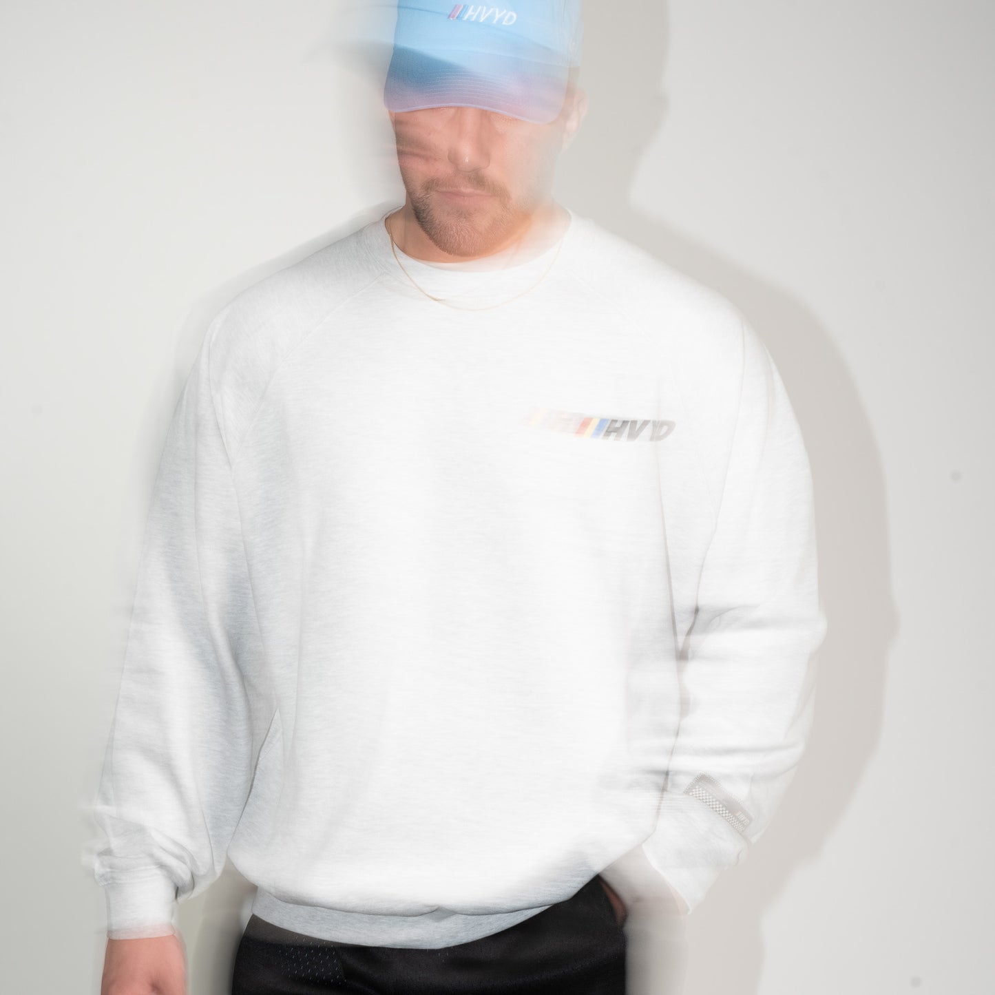 002 HVYD Race Crewneck — Heather Grey