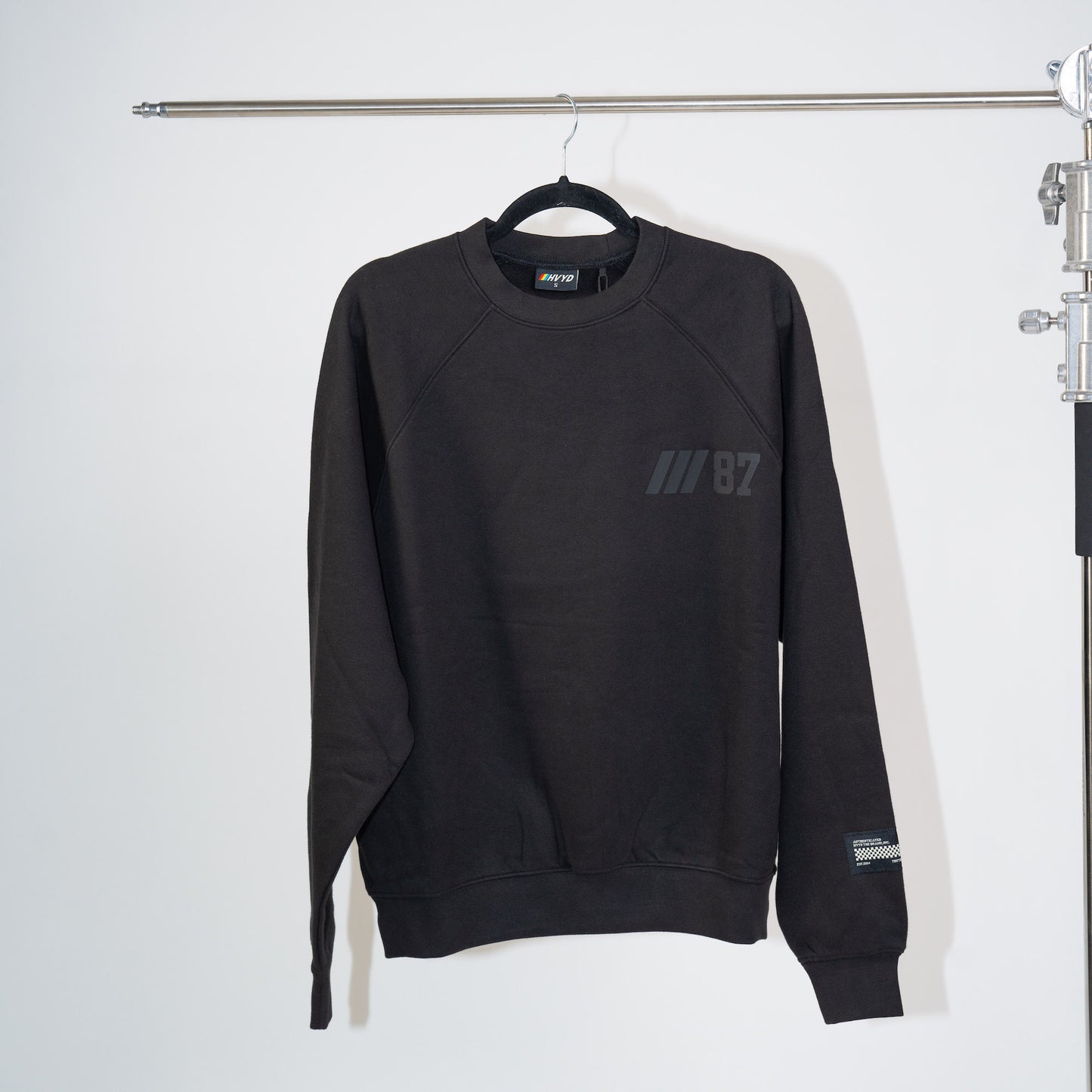 003 HVYD ///87 Fleece Crewneck — Washed Black