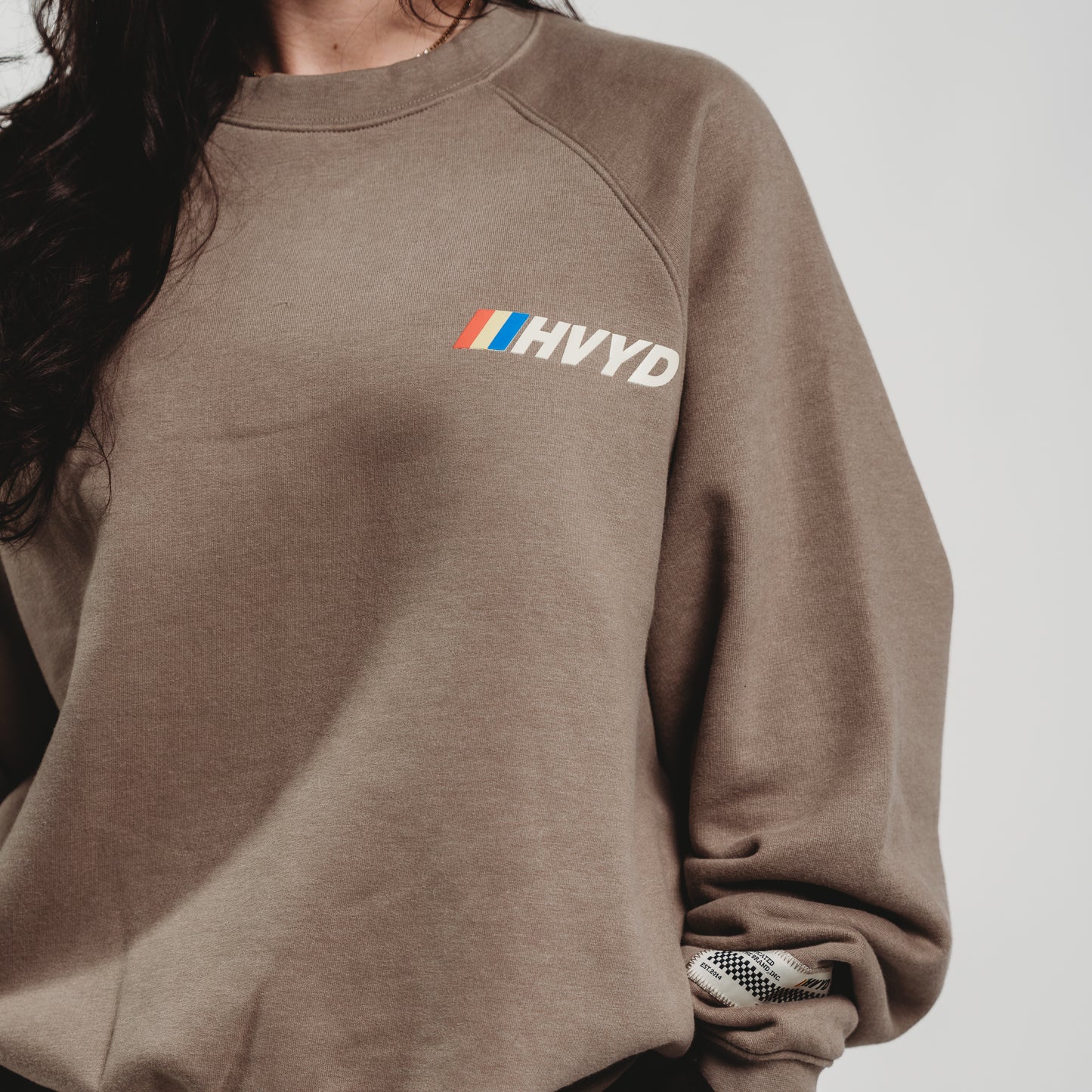 004 HVYD Race Fleece Crewneck — Mushroom