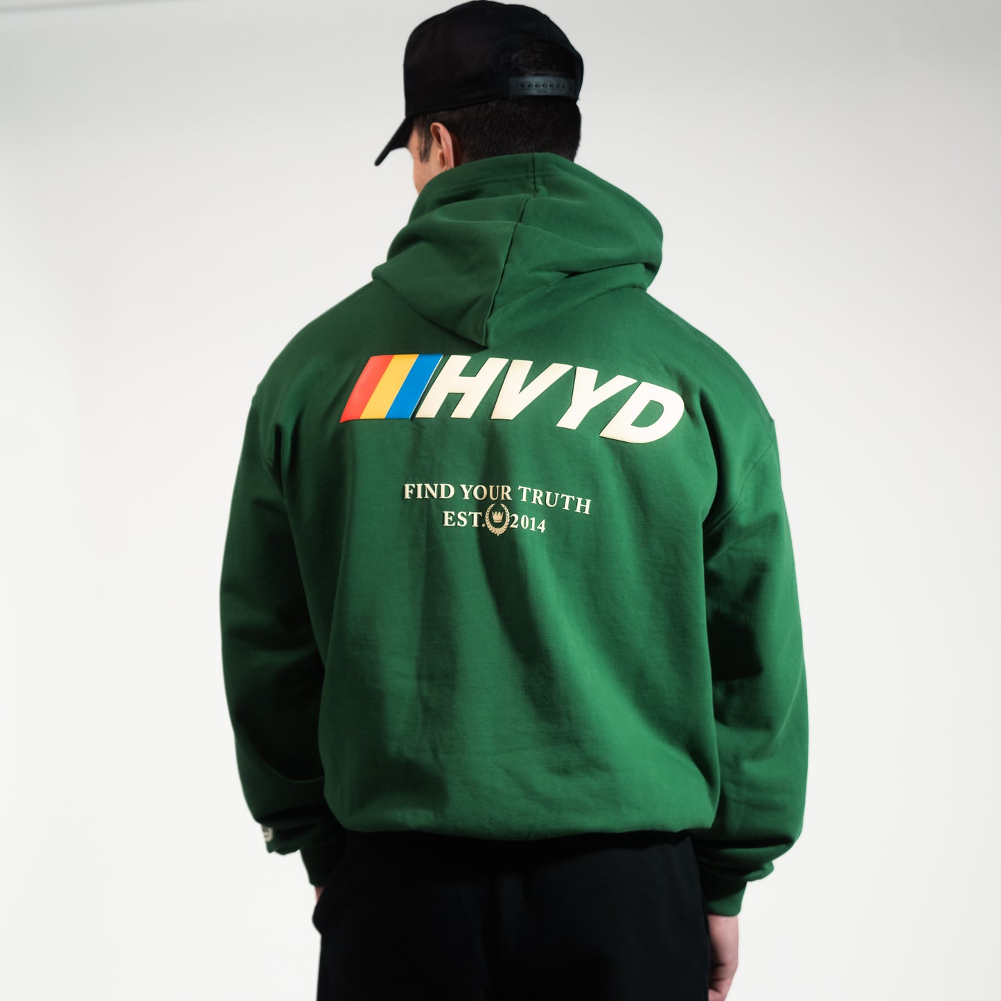 001 HVYD Race Hoodie — Pine Green