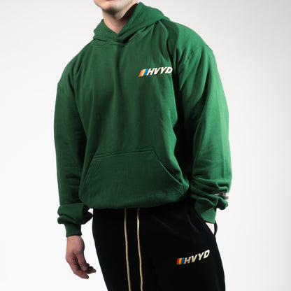 001 HVYD Race Hoodie — Pine Green